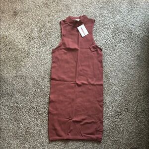 Sleeveless Bodycon Rust Dress